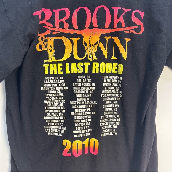 Brooks And Dunn The Last Rodeo Tour 2010 Tour Black T Shirt Size Small Country - Picture 2 of 5
